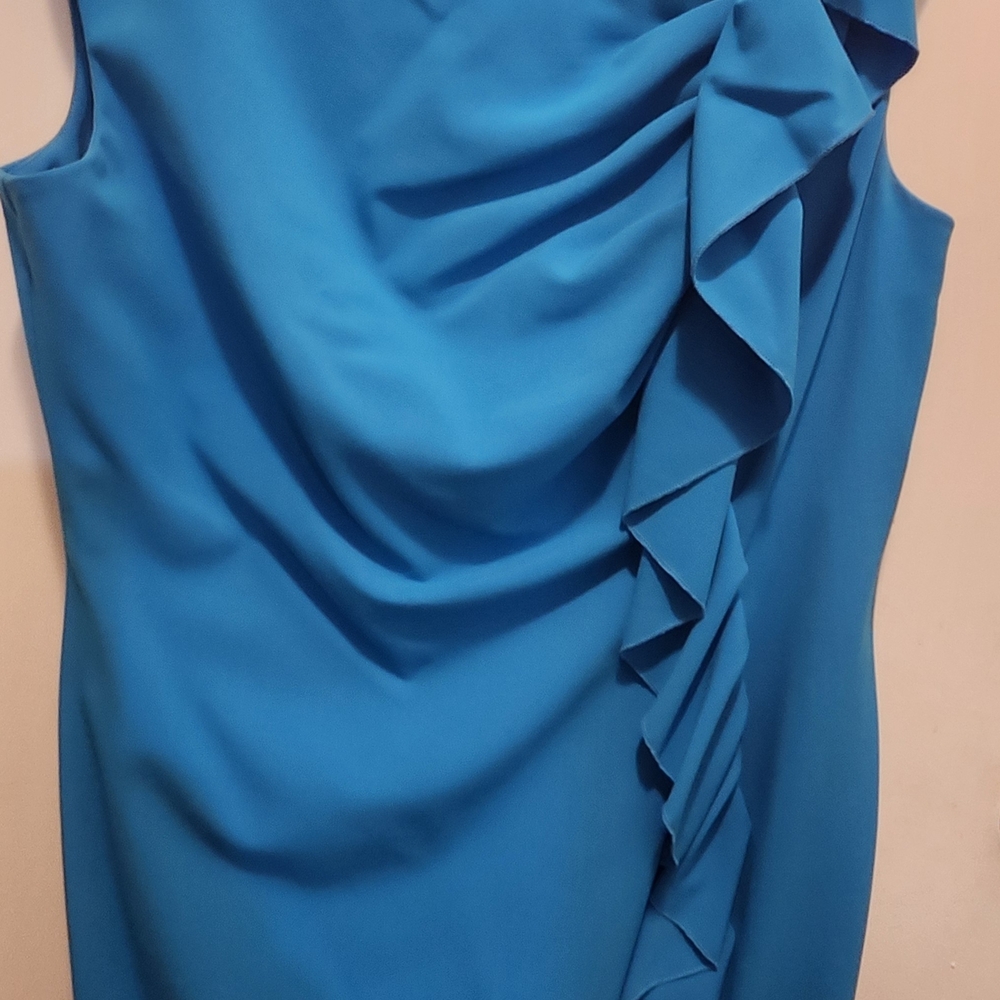New Directions Vibrant Blue Asymmetrical Dress